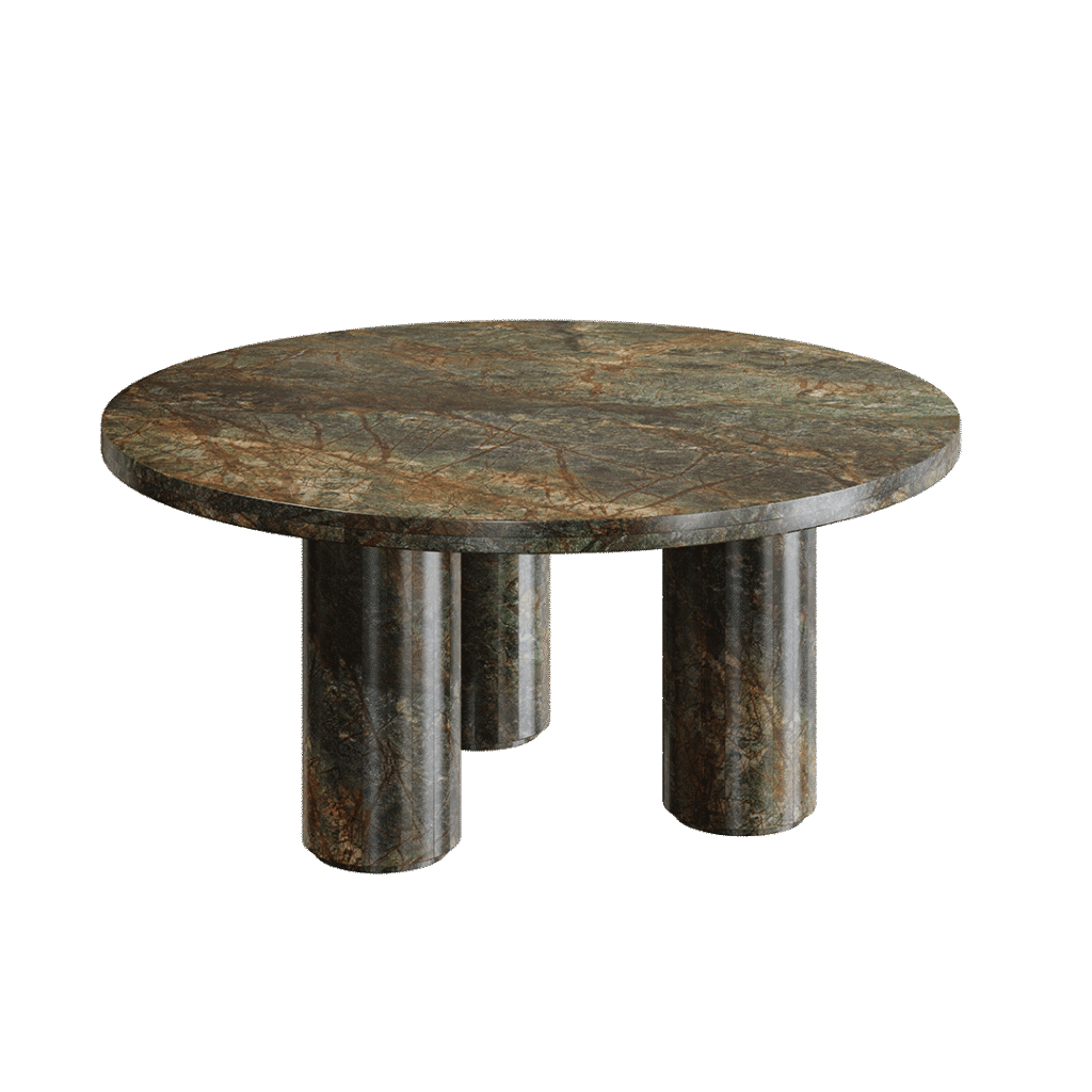 Forest green Casoli coffee table styled in an interior setting