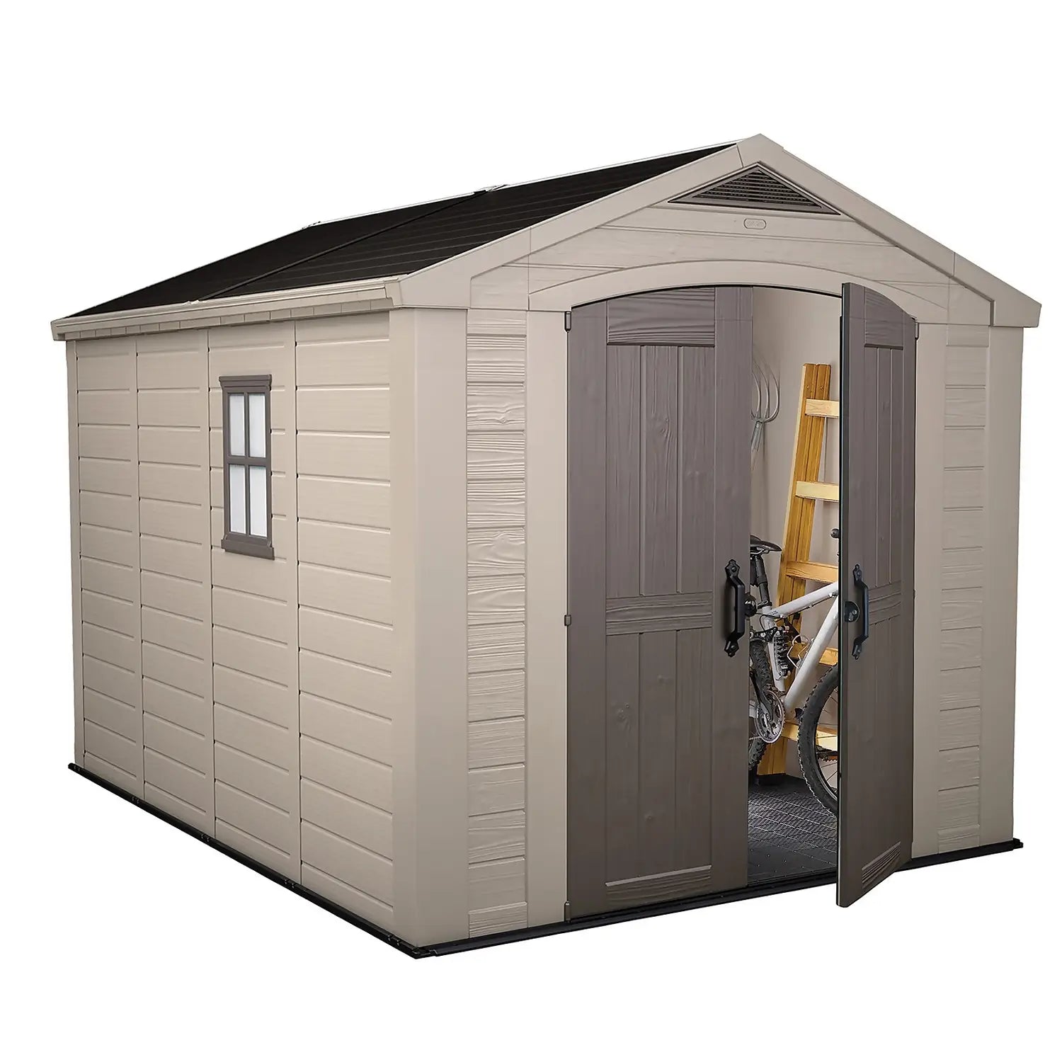 Keter 8’x11′ Factor Heavy Duty Plastic Garden Shed – Beige