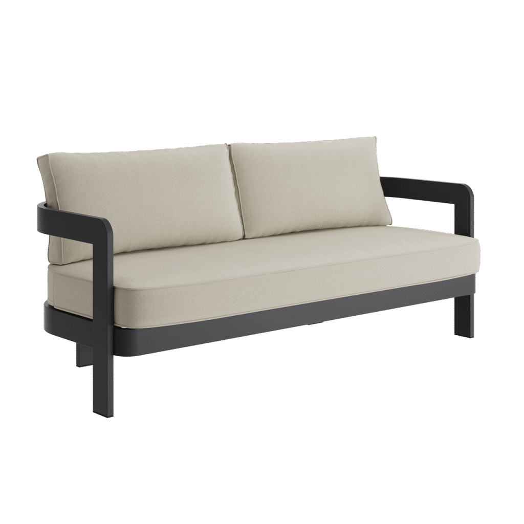 N3 Kohl Three Seater Sofa Sand Canvas