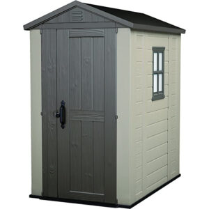 Keter 4×6 Factor Heavy Duty Plastic Garden Shed – Beige