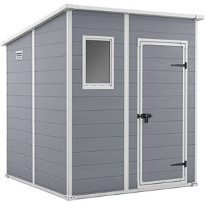 Keter 6 x 6 Manor Plastic Pent Garden Storage Shed – Grey