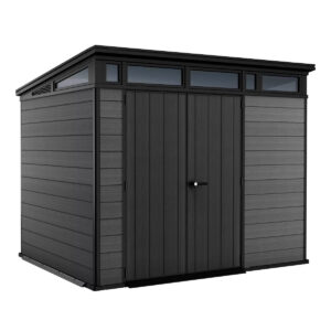 Keter 9x 7 Cortina Heavy Duty Plastic Pent Shed – Dark Grey