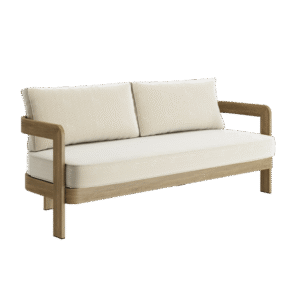 N3 Oak Three Seater Sofa Pearl Herringbone